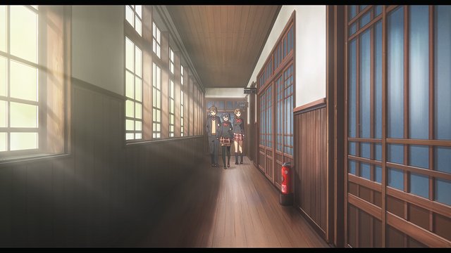 Second-floor corridor of an old elementary school